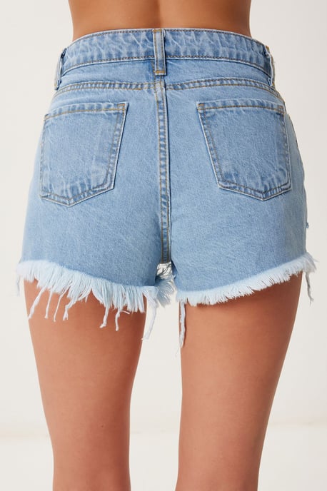 Hoge Taille Verwoeste Denim Shorts - Image 6