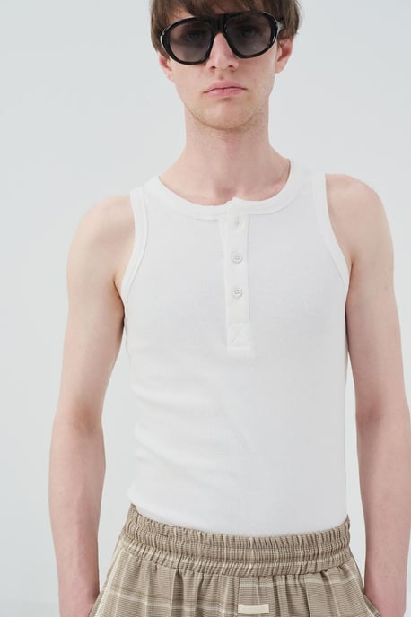 Rutiga raka byxor med elastiskt midjeband - Image 3