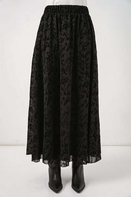 Floral High Waist Maxi Skirt - Image 2
