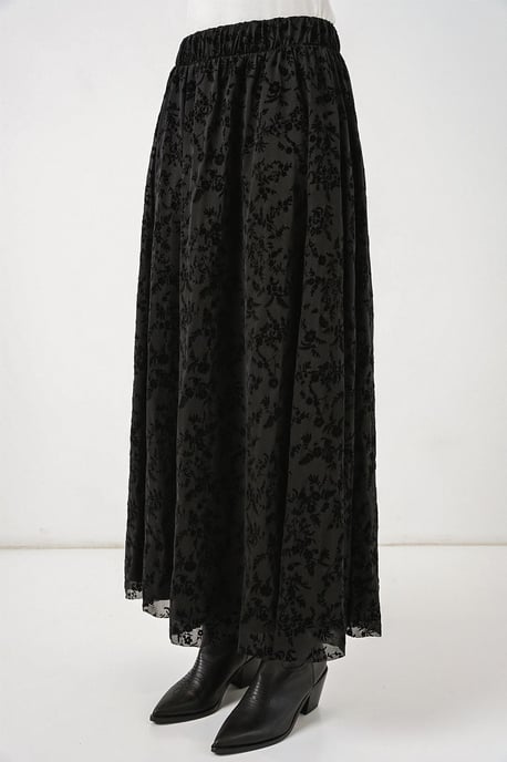 Floral High Waist Maxi Skirt - Image 4