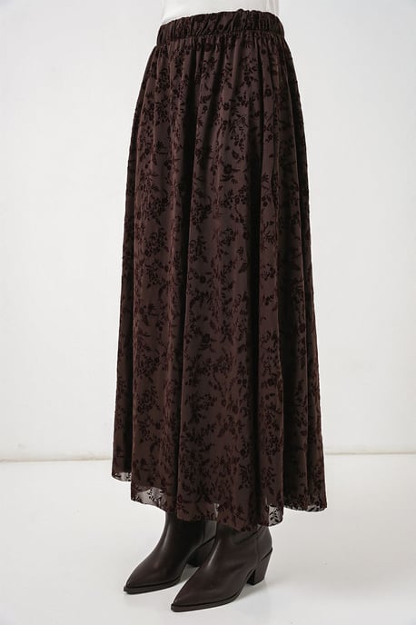 Floral High Waist Maxi Skirt - Image 4