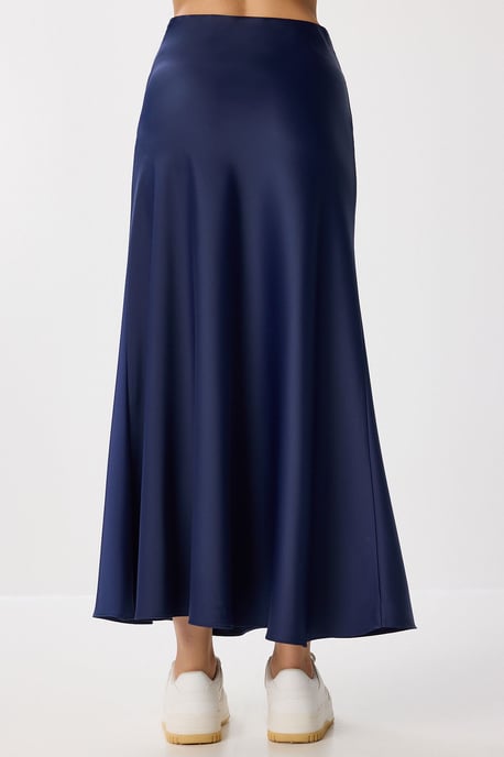 Hög midja satinklänning maxi kjol - Image 6