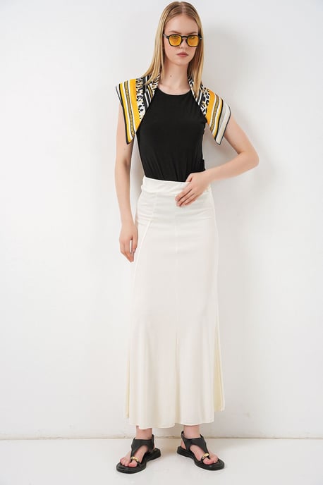 High Waist A-Line Maxi Skirt - Image 3