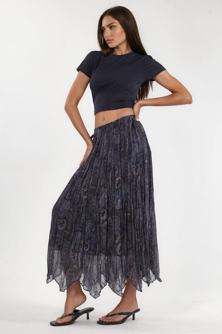 Hoge Taille Paisley Midi Rok - Image 2