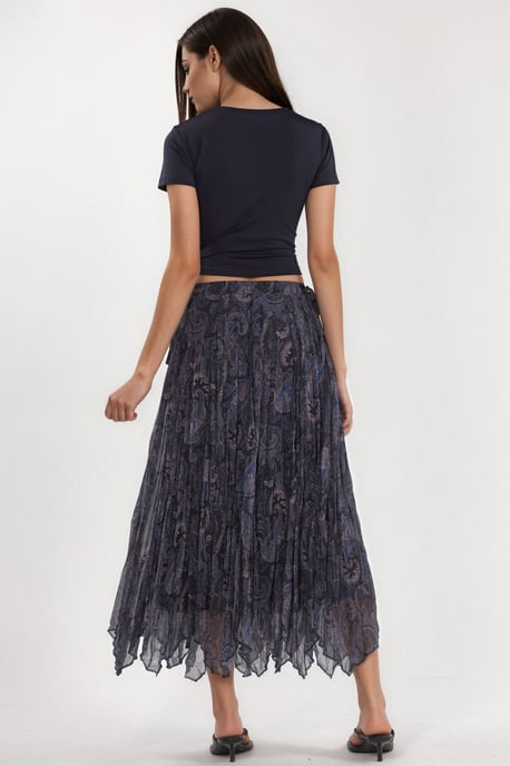 Hoge Taille Paisley Midi Rok - Image 3