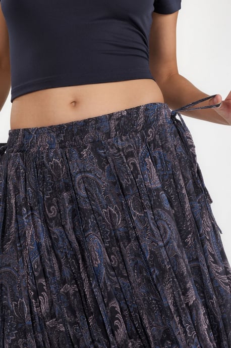 Hoge Taille Paisley Midi Rok - Image 4