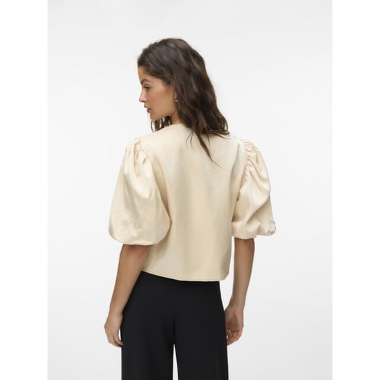 Vero Moda Vmliana 24 shiny short blazer beige - Image 2