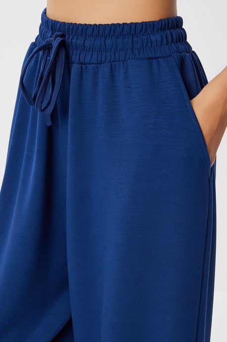 Wide Leg Two-Piece Set with Crew Neck Blouse - Image 4