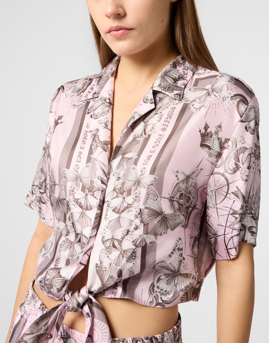 Cropped Bow Shirt Butterfly Tattoo Tattoo - Image 3