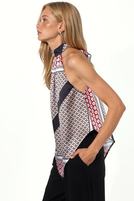Mönstrad Halterneck Blus - Image 3