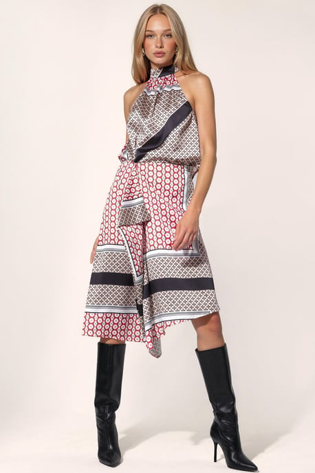 Mönstrad Halterneck Blus - Image 6
