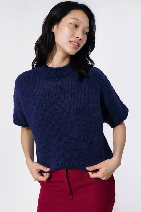 Relaxed Fit Crew Neck Knitwear Sweater - Image 1