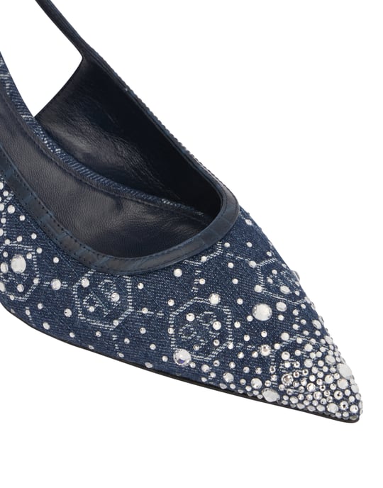 Denim Mid Heels Slingbacks Monogram Strass Monogram - Image 2