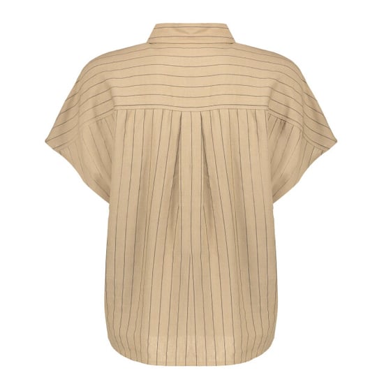 Geisha 63423-14 745 blouse linen stripes s/sl taupe/black - Image 3