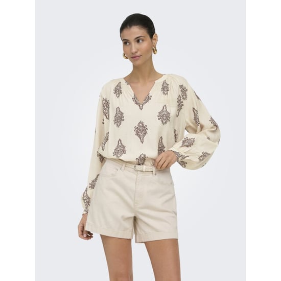 Jacqueline de Yong Jdyholly ls smock top wvn ecru dessin - Image 4
