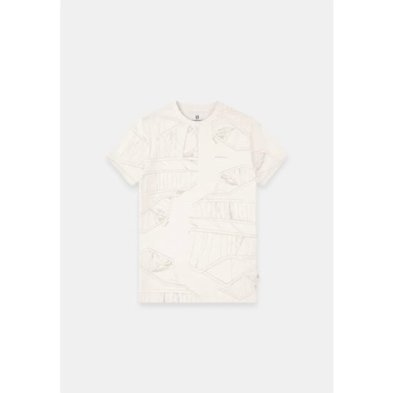Gabbiano T-shirt korte mouw met allover print ecru dessin - Image 1