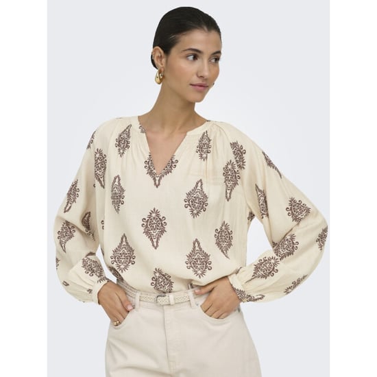 Jacqueline de Yong Jdyholly ls smock top wvn ecru dessin - Image 6