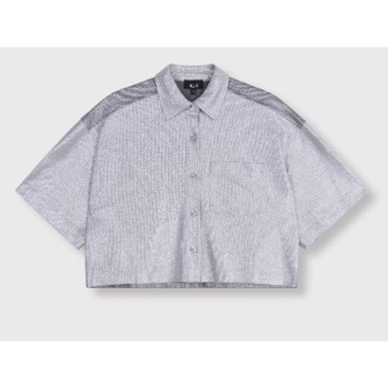Alix The Label Foile cropped blouse zilverkleurig - Image 1