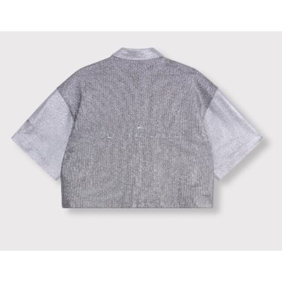 Alix The Label Foile cropped blouse zilverkleurig - Image 2