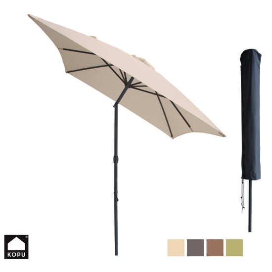 Kopu ® sevilla parasol rechthoek 200x300 cm met hoes balkonparasol creme - Image 1