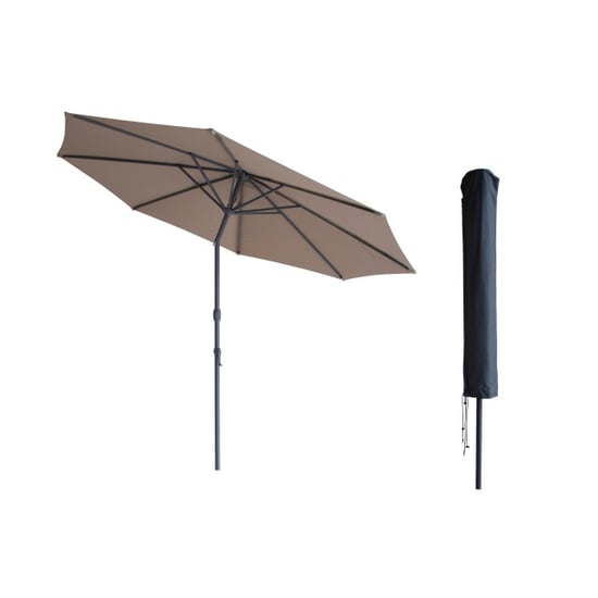 Kopu ® valencia parasol rond 300 cm met beschermhoes taupe - Image 1