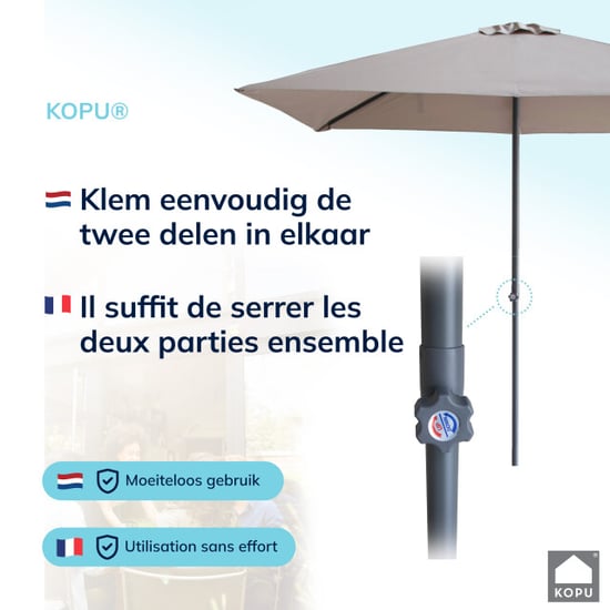 Kopu ® leon parasol rechthoek 150x250cm met hoes balkonparasol - Image 6