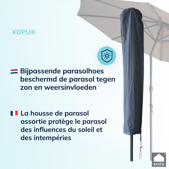 Kopu ® valencia parasol rond 300 cm met beschermhoes taupe - Image 6