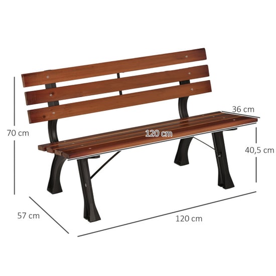 4goodz Tuinbank 2-personen max. 240 kg met rugleuning van hout - Image 2