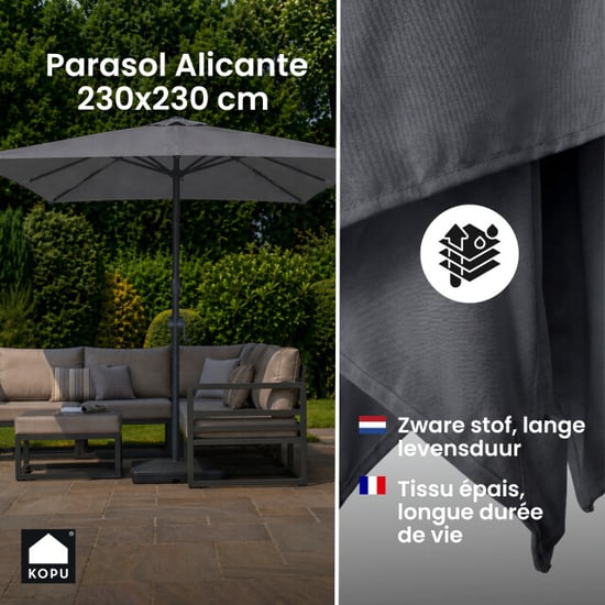 Kopu ® alicante parasol vierkant 230x230 cm met windvanger - - Image 2