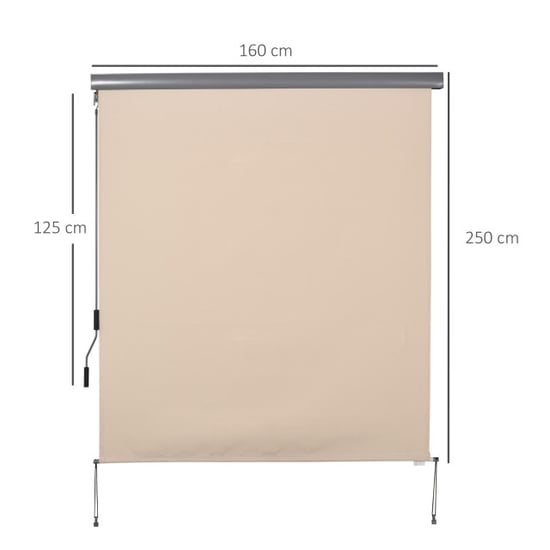 4goodz Outsunny verticale zonwering verticale luifel 160x250 cm creme - Image 4