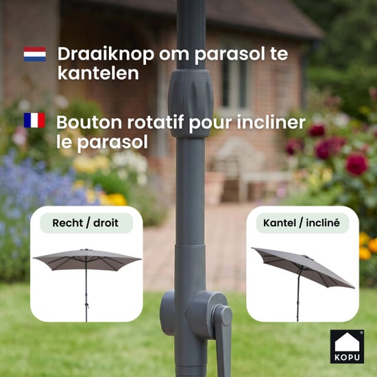 Kopu ® alicante parasol vierkant 230x230 cm met windvanger - - Image 3