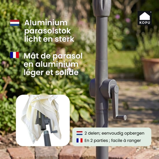 Kopu ® alicante parasol vierkant 230x230 cm met windvanger - - Image 2
