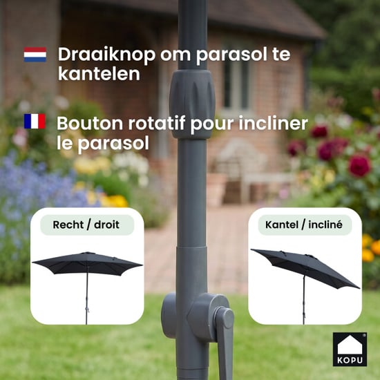 Kopu ® alicante parasol vierkant 230x230 cm met windvanger - - Image 5