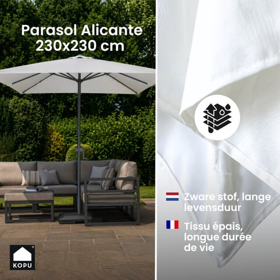Kopu ® alicante parasol vierkant 230x230 cm met windvanger - - Image 3