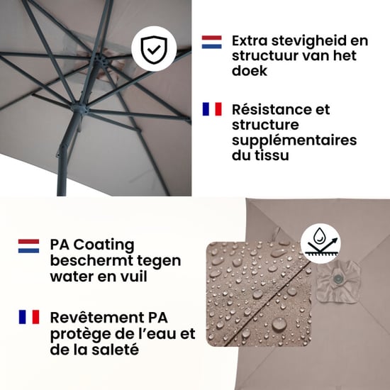 Kopu ® alicante parasol vierkant 230x230 cm met windvanger - - Image 6