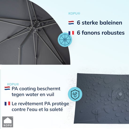 Kopu ® leon parasol rechthoek 150x250 cm met hoes en voet - - Image 6