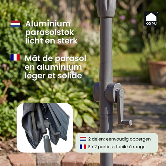 Kopu ® alicante parasol vierkant 230x230 cm met windvanger - - Image 6