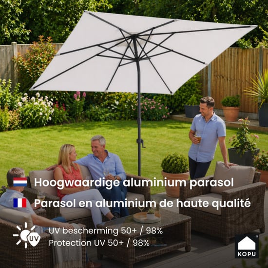 Kopu ® alicante parasol vierkant 230x230 cm met windvanger - - Image 4