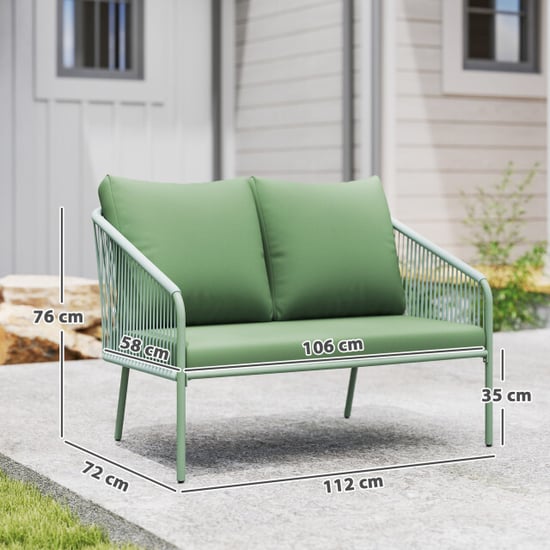 4goodz Outsunny polyrattan 2-zits tuinbank met kussens - - Image 4