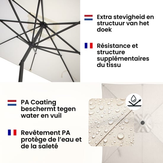 Kopu ® alicante parasol vierkant 230x230 cm met windvanger - - Image 5
