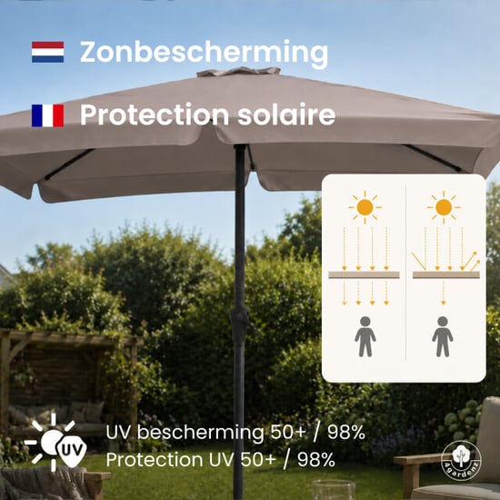 4gardenz ® parasol rechthoek met volant 120x190 cm kantelbaar balkonparasol - Image 5