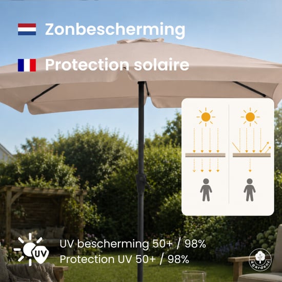 4gardenz ® parasol rechthoek met volant 120x190 cm kantelbaar balkonparasol - Image 5