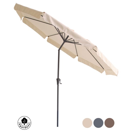 4gardenz ® parasol rond 300 cm met volant kantelbaar creme - Image 6
