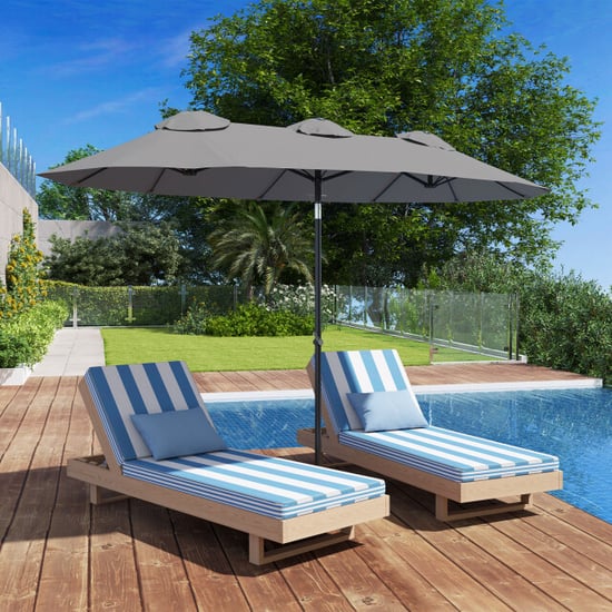 4goodz Outsunny duo-parasol 295x152 cm brede parasol - - Image 6