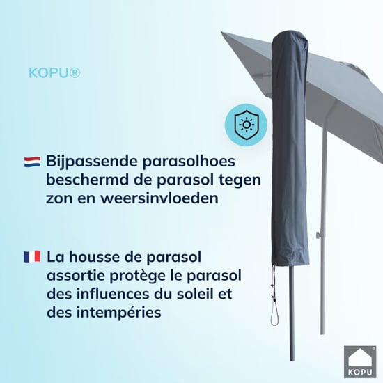 Kopu ® leon parasol rechthoek 150x250 cm balkonparasol met hoes grijs - Image 6