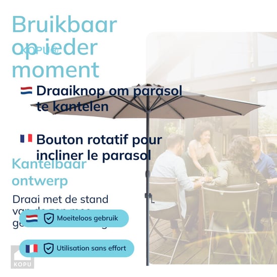 Kopu ® sevilla parasol rechthoek 200x300 cm met hoes en voet - Image 6
