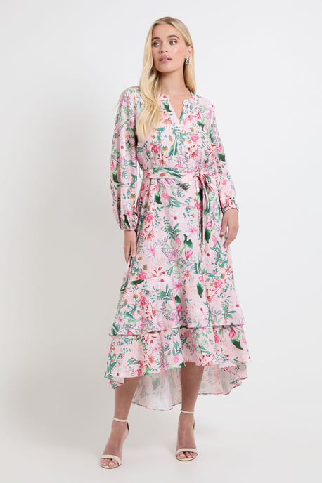 Petite Floral Print Button Midi Shirt Dress - Image 1