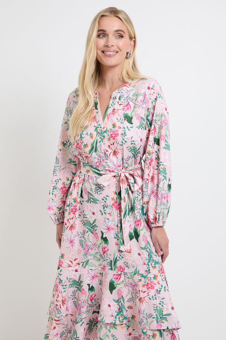 Petite Floral Print Button Midi Shirt Dress - Image 2