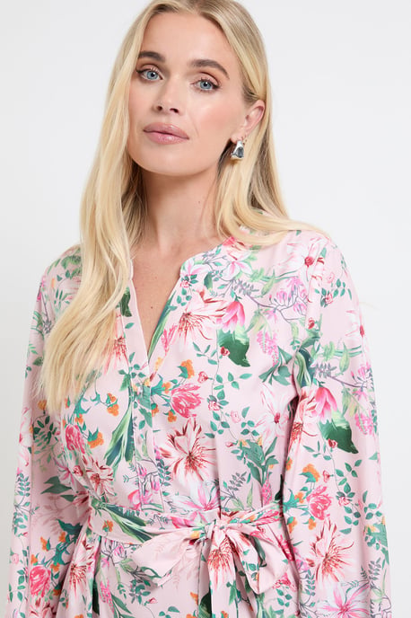 Petite Floral Print Button Midi Shirt Dress - Image 4
