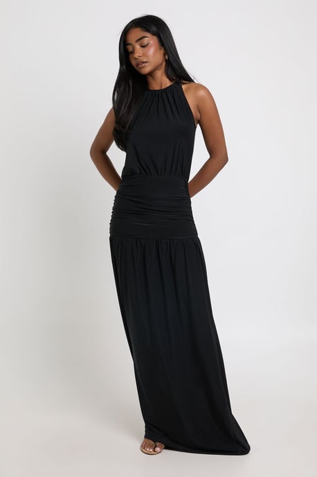 Super Soft Ruched Drop Waist Maxi Dress - Image 3